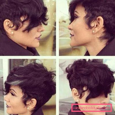 Corte de pelo pixie para cabello rizado.